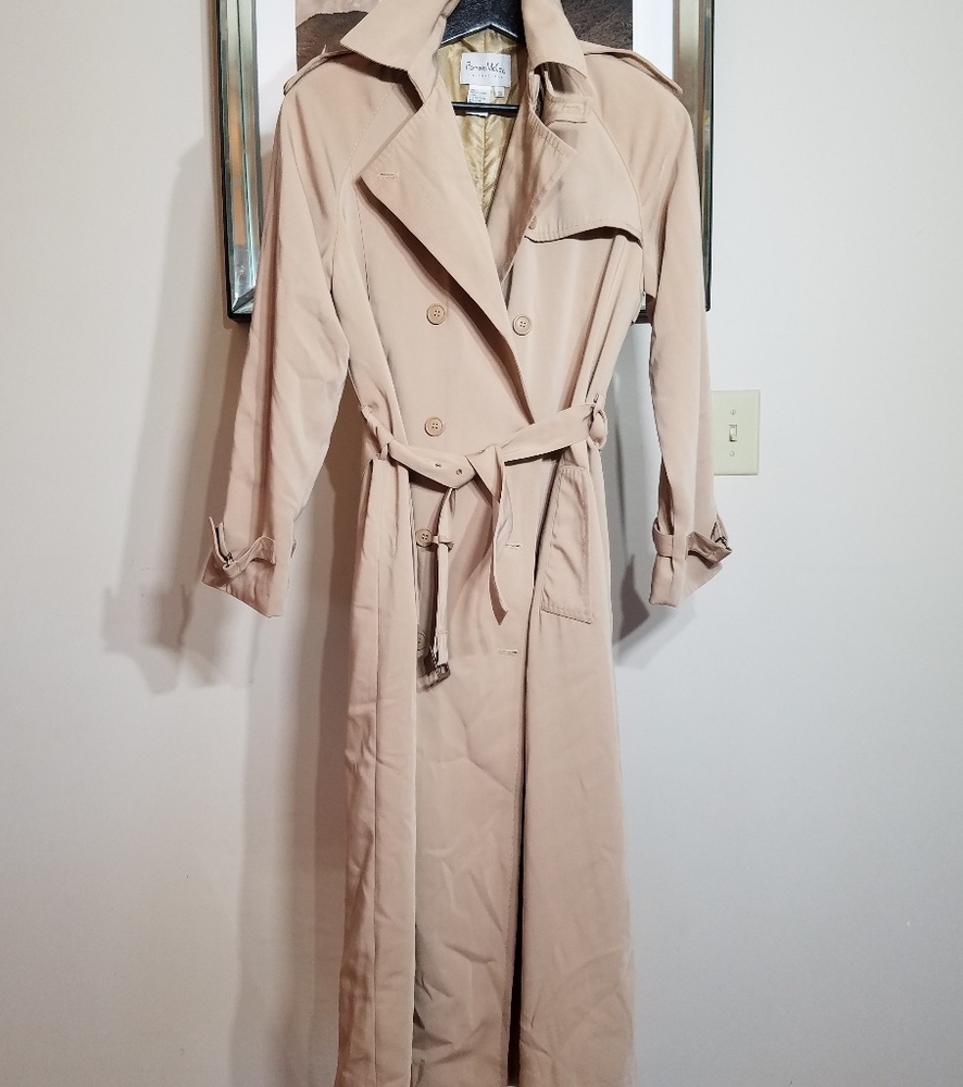 Double Breasted Midi Trench Coat SZ XS